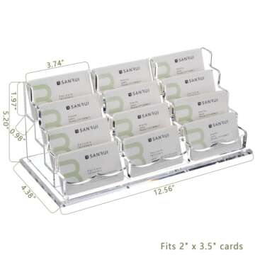 SANRUI Premium Business Card Holder - Acrylic Display Stand for Professionals