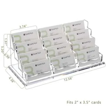 SANRUI Premium Business Card Holder - Acrylic Display Stand for Professionals