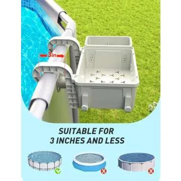 POOLHACKER 2024 Upgrade 2 Sets Poolside Storage Basket, Above Ground Pool Accessories, Swimming Pool Storage Basket with Pool Cup Holder, Poolside Storage to Organize Cup Towel