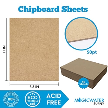 50 Eco-Friendly Chipboard Sheets for Crafting & Scrapbooking