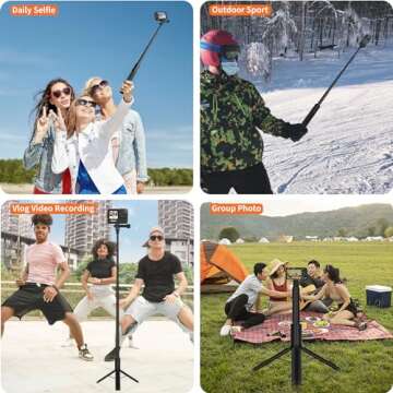 Auto Face Tracking Tripod for TIK Tok Vlog, No App Required, 360° Rotation Face Body Track Selfie Stick Phone Camera Mount, Rechargeable Wireless Smart Shooting Holder for Live Videos