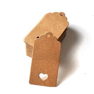 Teekia 100pc Kraft Paper Gift Tags with Twine for Gifts