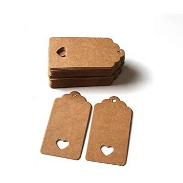 Teekia 100pc Kraft Paper Gift Tags with Twine for Gifts