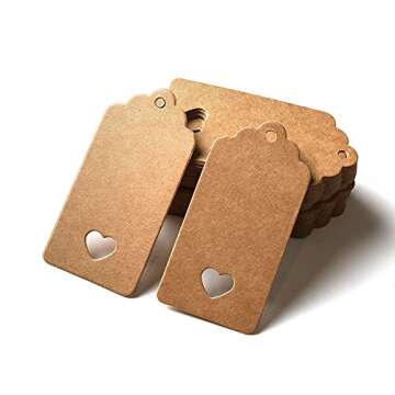 Teekia 100pc Kraft Paper Gift Tags with Twine for Gifts
