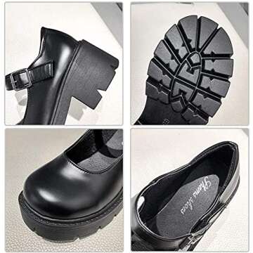 Stylish Women's Platform Mary Janes Chunky Heel Shoes