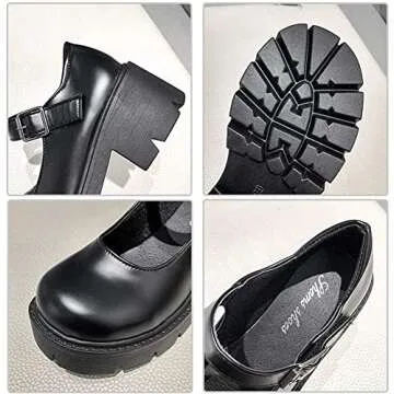 Stylish Women's Platform Mary Janes Chunky Heel Shoes