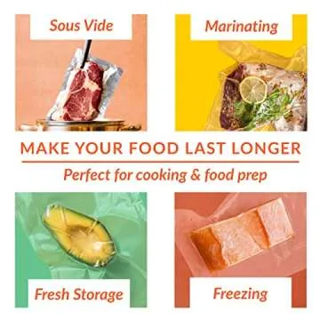 Nutri-Lock Vacuum Sealer Bags, Set of 2 8" x50' & 11" x50' BPA-Free Rolls, Vac Seal for Sous Vide & Meal Prep, Commercial Grade Food Vac Bags