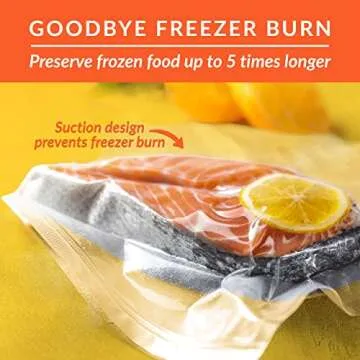 Nutri-Lock Vacuum Sealer Bags, Set of 2 8" x50' & 11" x50' BPA-Free Rolls, Vac Seal for Sous Vide & Meal Prep, Commercial Grade Food Vac Bags