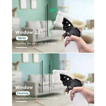Window Vacuum Cleaner, Clyroom Window Vacuum, Rechargeable Window Vac, Window Squeegee Vacuum with 90Min Runtime, Spray Bottle, 200ml Water Tank, for Window, Tiles, Mirrors, and Any Smooth Surface