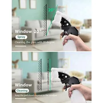 Window Vacuum Cleaner, Clyroom Window Vacuum, Rechargeable Window Vac, Window Squeegee Vacuum with 90Min Runtime, Spray Bottle, 200ml Water Tank, for Window, Tiles, Mirrors, and Any Smooth Surface