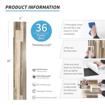 Art3d Peel and Stick Vinyl Plank Flooring for Homes