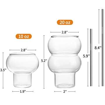 Creative Gourd Cocktail Glass Set of 2, Martini Glasses Novelty Drink Cup Wine Goblets Champagne Cup...