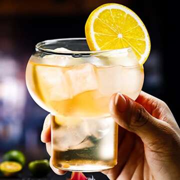 Creative Gourd Cocktail Glass Set of 2, Martini Glasses Novelty Drink Cup Wine Goblets Champagne Cups, Ideal Gifts for Housewarming, Wedding, Birthday Celebrations - CG04