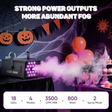 MLIKOEU Fog Machine 800W with LED Effects for Parties
