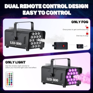 MLIKOEU Fog Machine 800W with LED Effects for Parties