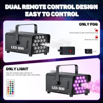 MLIKOEU Fog Machine 800W with LED Effects for Parties