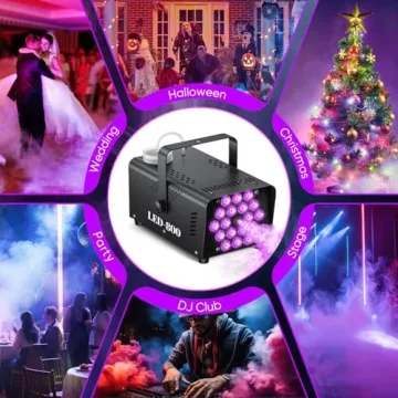 MLIKOEU Fog Machine 800W with LED Effects for Parties