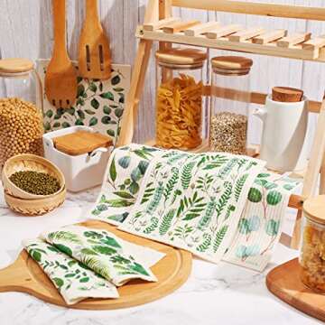 6 Pcs Swedish Dishcloth for Kitchen Reusable Paper Towels Swedish Sponge Absorbent Dish Towel Fast Drying Washable Cleaning Cloths No Odor Wipes Decorative Hand Tea Towel for Kitchen