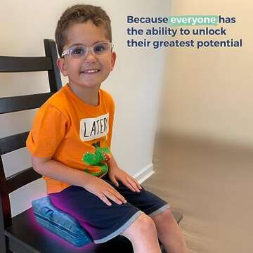 Special Needs Essentials FocusPad Seat - Vibrating Cushion for Sensory Kids | Sensory Foot Cushion | Therapy Tools for Kids and Adults with ADHD & Autism | Fidget Toys | Portable and Lightweight -Blue