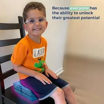 Special Needs Essentials FocusPad Seat - Vibrating Cushion for Sensory Kids | Sensory Foot Cushion | Therapy Tools for Kids and Adults with ADHD & Autism | Fidget Toys | Portable and Lightweight -Blue