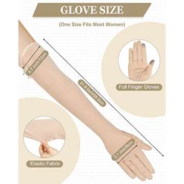 3 Pairs Women UV Sun Protection Driving Gloves - Stylish, Touchscreen, Summer Sports