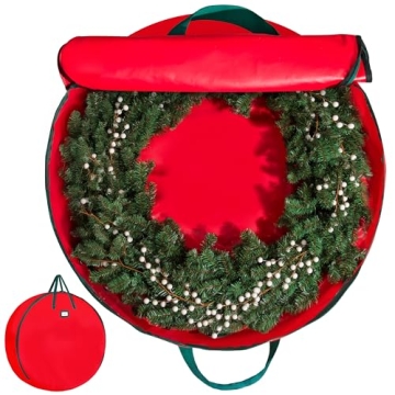 HOLDN’ STORAGE Premium Wreath Storage Bag - Durable 600D Material - Waterproof - Heavy-Duty Christ...