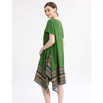 Minibee Women's Ethnic Cotton Linen Dress for Summer