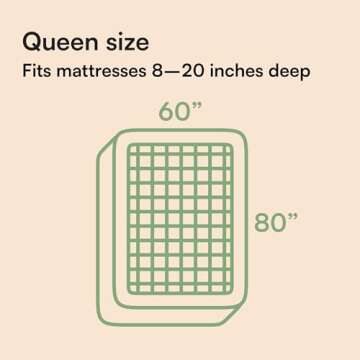 Ultra Soft Queen Size Mattress Topper - Viscose Made from Bamboo Pillow Top Mattress Pad for Back Pain Relief - Naturally Cooling for Hot Sleepers, Green