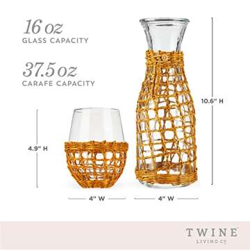 Twine Island Wine Glasses Set with Carafe