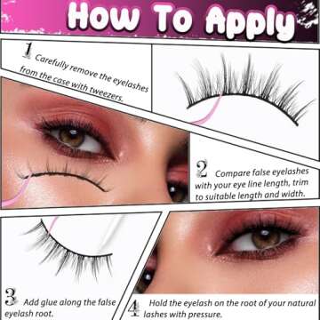 Veleasha Manga Eyelashes Spiky Style 10 Pairs Natural Look