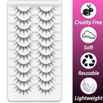 Veleasha Manga Eyelashes Spiky Style 10 Pairs Natural Look