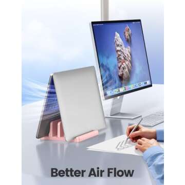 Vaydeer Vertical Laptop Stand - Dual Slot Space Saver