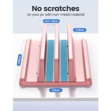 Vaydeer Vertical Laptop Stand - Dual Slot Space Saver