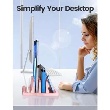 Vaydeer Vertical Laptop Stand - Dual Slot Space Saver