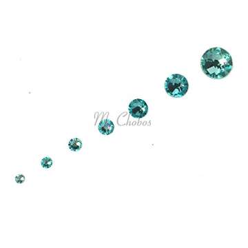 Light Turquoise SWAROVSKI Crystal Flatbacks - Stunning 144 pcs Set for Crafting