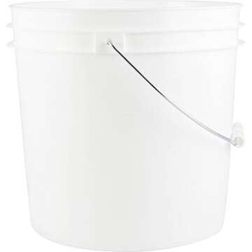 House Naturals 2 Gallon Food Grade BPA Free Bucket Container with Screw on White Lid (Pack of 2) Made in USA Container (White)