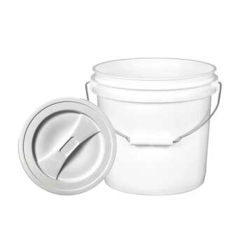 House Naturals 2 Gallon Food Grade BPA Free Bucket Container with Screw on White Lid (Pack of 2) Made in USA Container (White)