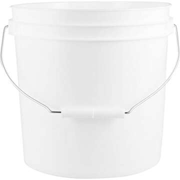 House Naturals 2 Gallon Food Grade BPA Free Bucket Container with Screw on White Lid (Pack of 2) Made in USA Container (White)