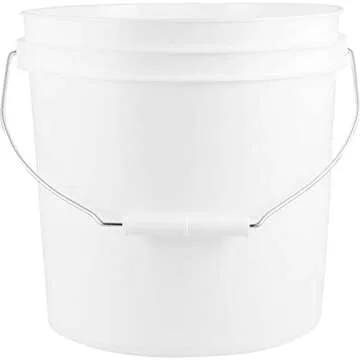 House Naturals 2 Gallon Food Grade BPA Free Bucket Container with Screw on White Lid (Pack of 2) Made in USA Container (White)