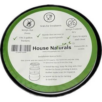 House Naturals 2 Gallon Food Grade BPA Free Bucket Container with Screw on White Lid (Pack of 2) Made in USA Container (White)