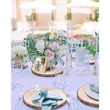 Wood Slices 4 Pcs 9.8-12Inch Large Wood Rounds Unfinished Wood Circles Natural Wood Slices for Cente...