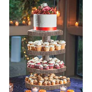 Wood Slices 4 Pcs 9.8-12Inch Large Wood Rounds Unfinished Wood Circles Natural Wood Slices for Centerpieces/Table Centerpieces/Crafts/DIY/Décor/Painting