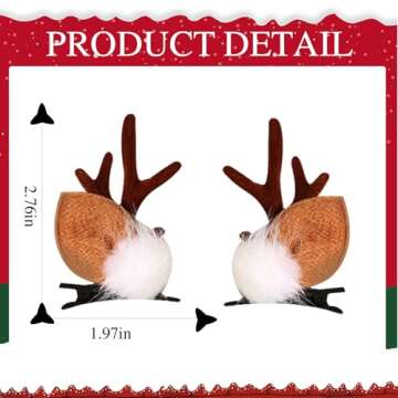 LATEEFAH Christmas Reindeer Antlers Headband Hairpins Hairbands Cute Reindeer Christmas Hair Clips Girls Beauty Headdresses Pine Cone Hair Accessories