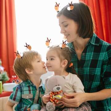 LATEEFAH Christmas Reindeer Antlers Headband Hairpins Hairbands Cute Reindeer Christmas Hair Clips Girls Beauty Headdresses Pine Cone Hair Accessories