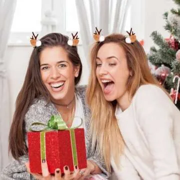 LATEEFAH Cute Christmas Reindeer Antlers Headband Gift