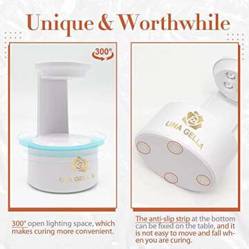 UNA GELLA Gel Nail Kit Easy Nail Extension Set-4 In 1 Nail Glue Gel with 500Pcs Pre-shaped Medium Square Full Cover Soft Gel Nail Tips and Ultra-Portable Nail Lamp for Press On Nail Art DIY Home