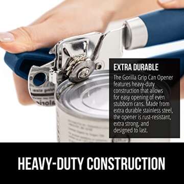 GORILLA GRIP Heavy Duty Can Opener with Ergonomic Handle