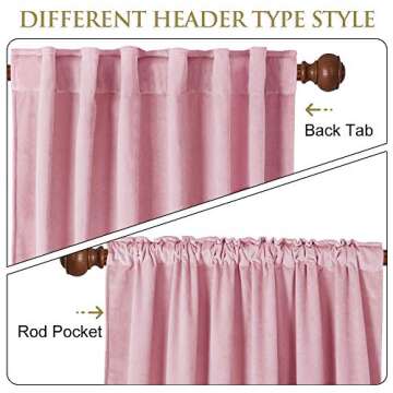 StangH Pink Velvet Curtains for Girls Room - 84" Luxury Drapes