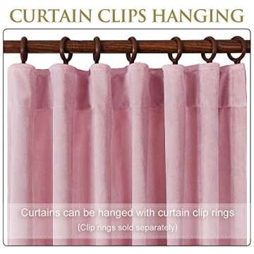StangH Pink Velvet Curtains for Girls Room - 84" Luxury Drapes
