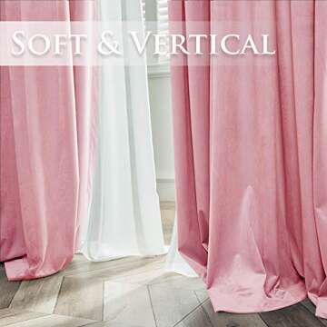 StangH Pink Velvet Curtains for Girls Room - 84" Luxury Drapes